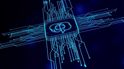Digital technology concept. Circuit Lines Grow on Interactive Screen and Ac.. Stock Footage 293484138