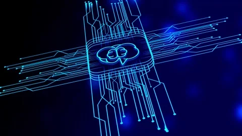 Digital technology concept. Circuit Lines Grow on Interactive Screen and Ac.. Stock Footage 293484140