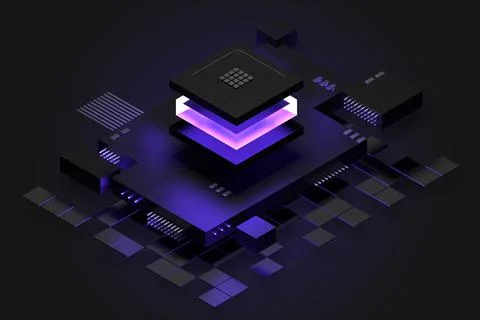 Digital technology concept with CPU socket. 스톡 일러스트