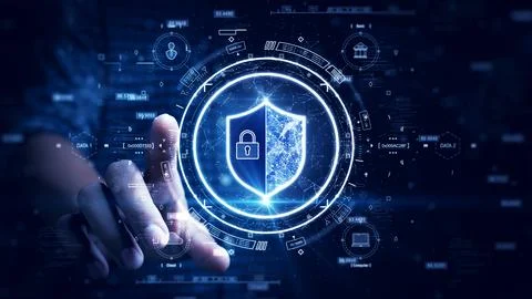 Digital technology concept cyber security data protection internet network .. Foto stock