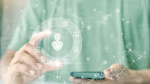 Digital technology concept cyber security data protection internet network .. Stock-Fotos