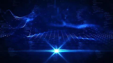 Digital technology concept data cyber security protection. Interconnected p.. Stock Illustration