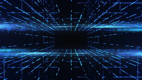 Digital technology concept of lines and dots forming network data connections. Stock-Footage 269427006