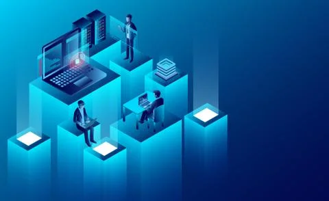 Digital technology concept. new innovative ideas. isometric vector illustrati Stock-Illustration