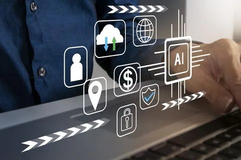 Digital technology concept for secure business operations and data connecti.. Stock Photos