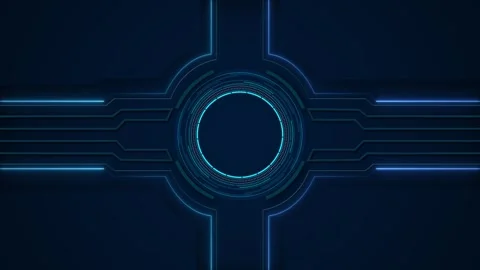 Digital Technology connected Futuristic AI microchip lines with electronics chip Stock Footage 293406790