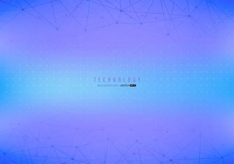 Digital technology with connected lines with dots pattern Stock Illustration