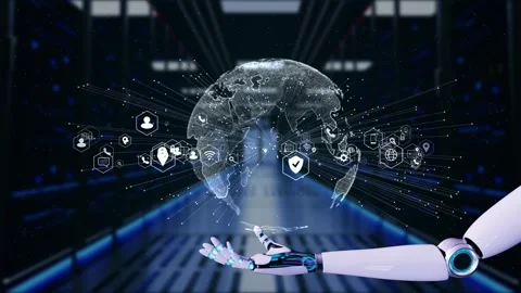 Digital technology connection of the Earth World Communication Business Stock Footage 292901676