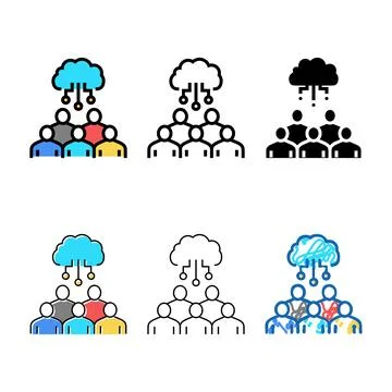 Digital technology for conversation color icon variants vector Illustrazione stock