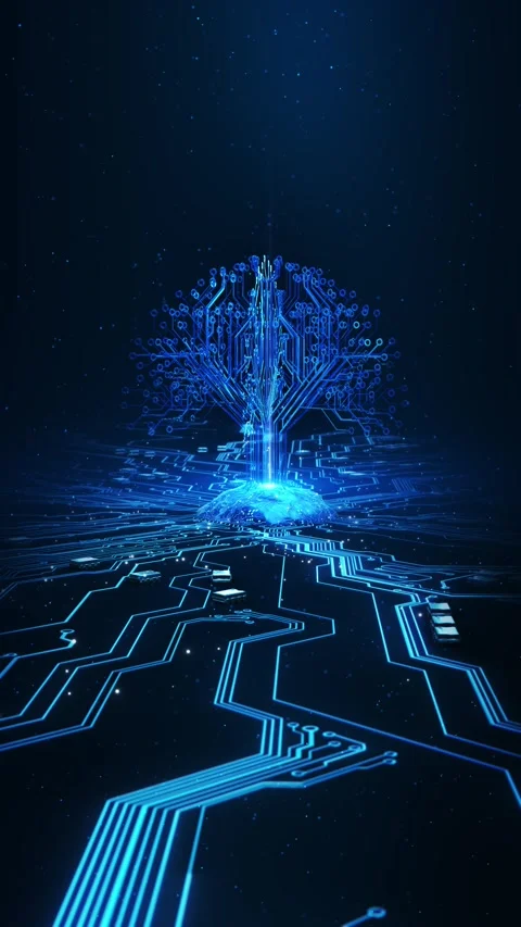 Digital technology cyber lines Bright beams. background High tech HUD hologram g Stock Footage 341902957