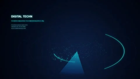 Digital Technology Cyber Radar HUD Interface Scan Stock Footage 346690559