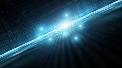 Digital technology cyberspace network road lights loop animation Stock Footage 337427460