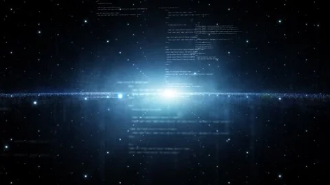 Digital technology cyberspace with text writen code animation Vidéo 337569826