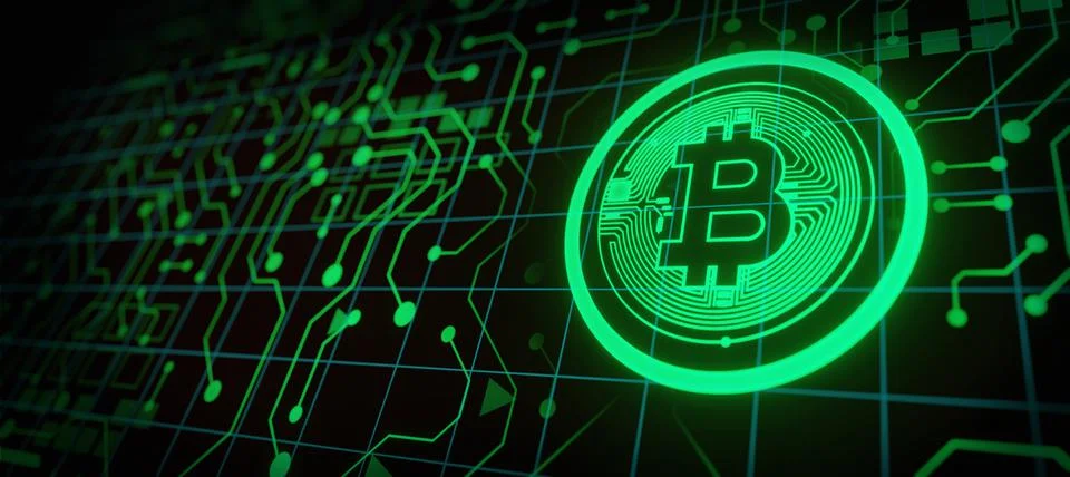 Digital technology data bitcoin cryptocurrency concept background 스톡 일러스트