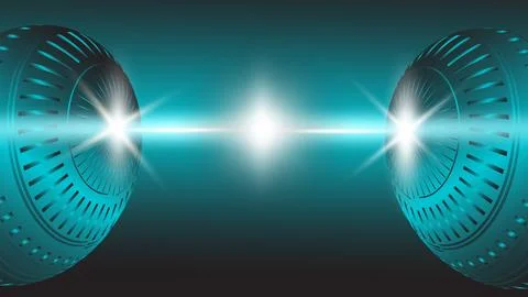 Digital technology data transfer concept cyan color circle illustration bac.. Illustrazione stock