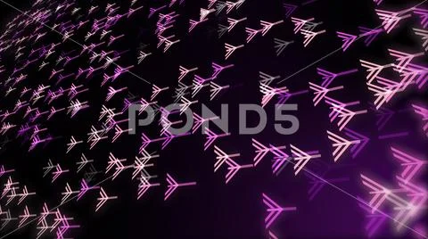 Digital technology with digits arrows neon light in line information data, fu Stock Illustration