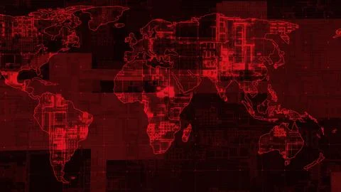 Digital technology earth map news background Ilustración de archivo