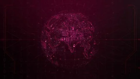 Digital technology earth map news background Ilustración de archivo