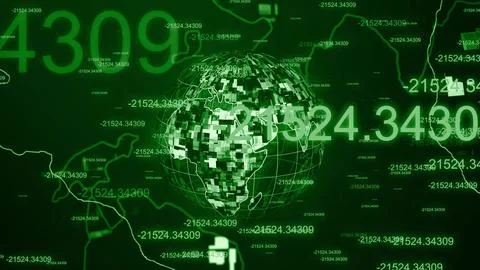 Digital technology earth map news background イラスト素材