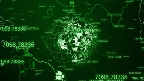 Digital technology earth map news background イラスト素材