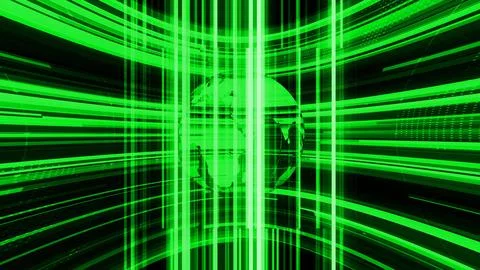Digital technology earth map news background Ilustración de archivo