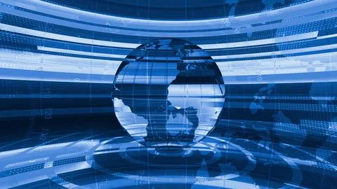 Digital technology earth map news background Ilustración de archivo