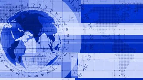Digital technology earth map news background Ilustración de archivo