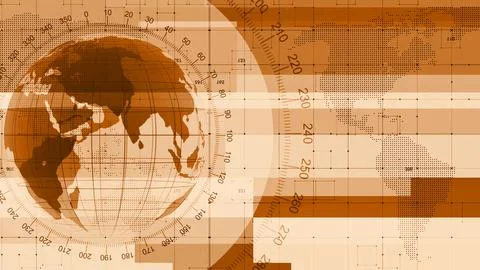 Digital technology earth map news background Ilustración de archivo