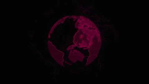 Digital technology earth planet Globe with shining continents. illustration.. Illustrazione stock
