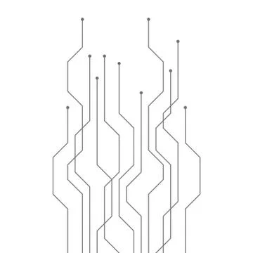 Digital technology electronics circuit board elements Stock Illustration