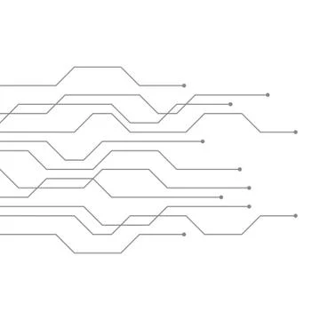 Digital technology electronics circuit board elements Stock Illustration
