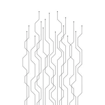 Digital technology electronics circuit board elements on white Stock Illustration