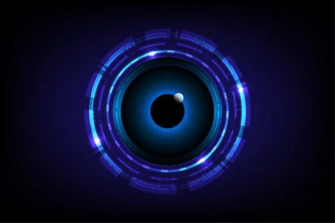 Digital Technology eye data network and cyber security, concept of search Stock Illustration