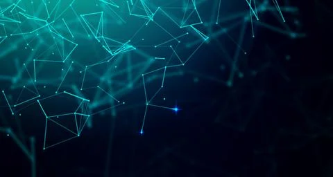 Digital technology futuristic data connect blue green background abstract cyber 스톡 일러스트