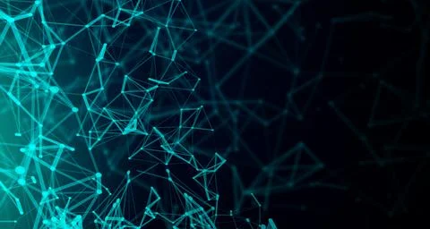 Digital technology futuristic data connect blue green background abstract cyber Illustrazione stock