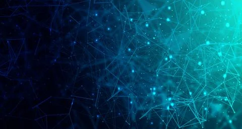 Digital technology futuristic data connect blue green background abstract cyber Illustrazione stock