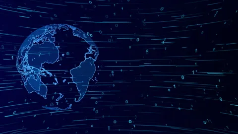 Digital technology futuristic internet network connection hologram Stock Footage 343495369