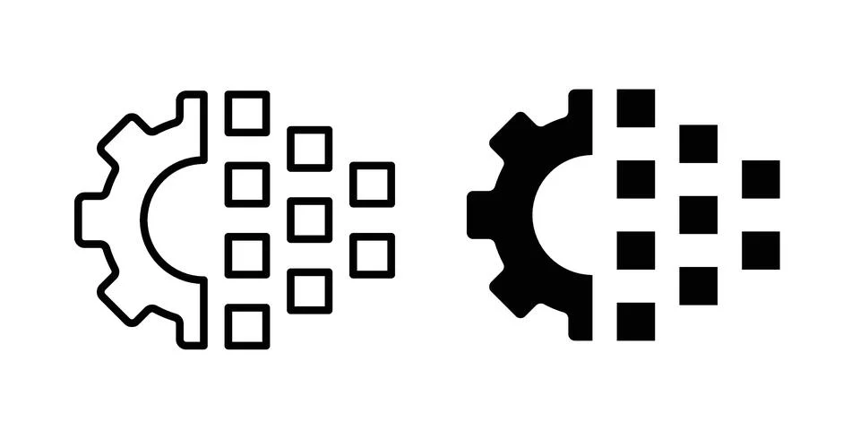 Digital technology gear icon concept. best for web design Stock Illustration