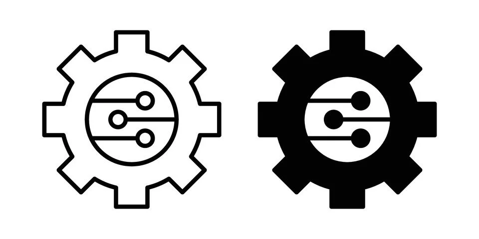 Digital technology gear icon or illustration vector symbols Stock Illustration