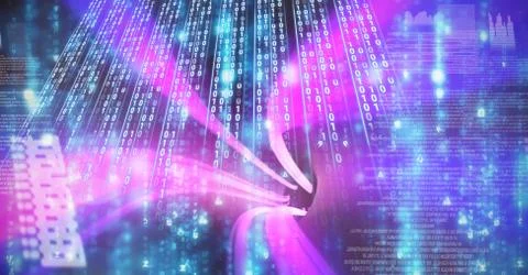 Digital technology glowing interface Stockillustratie