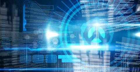 Digital technology glowing interface 写真素材