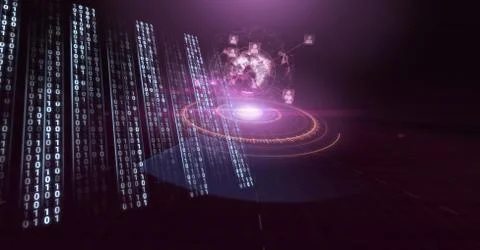 Digital technology glowing interface 写真素材