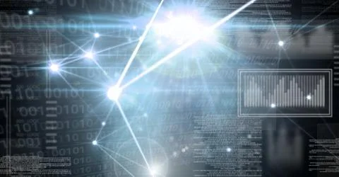 Digital technology glowing interface Foto stock