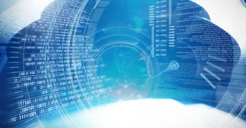 Digital technology glowing interface Stock Photos