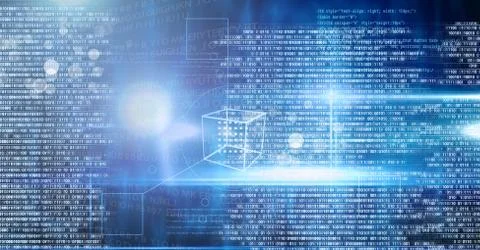 Digital technology glowing interface 库存照片