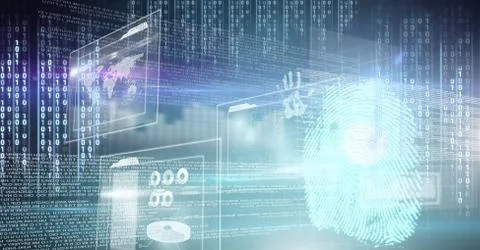 Digital technology glowing interface 스톡 사진