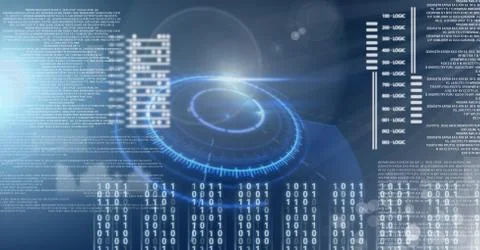 Digital technology glowing interface 写真素材