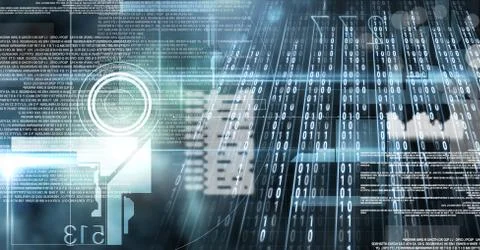 Digital technology glowing interface 写真素材