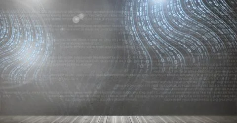 Digital technology glowing interface swirls Foto stock