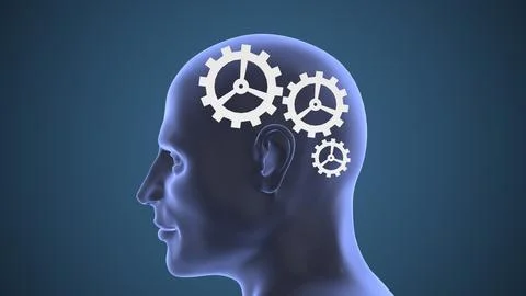 Digital technology Head with gears Stockillustratie